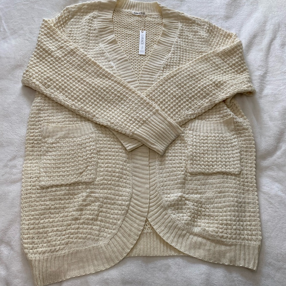 Cozy Cream Knit Women's Cardigan